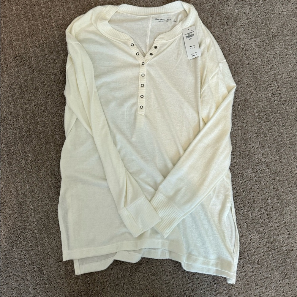 NWT Abercrombie Cozy Oversized Boyfriend Henley